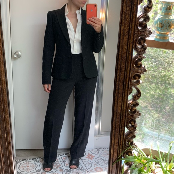 NEW Theory Black Blazer 6 Textured Cotton Wool - Picture 7 of 15